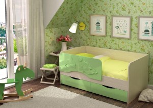 Детская кровать с ящиками Алиса Зеленый (Стендмебель)